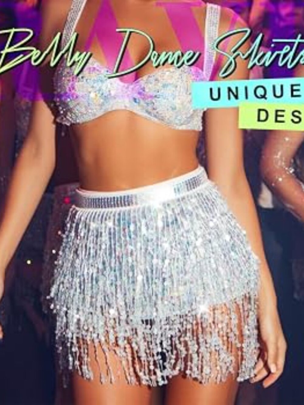Zoestar Sparkly Belly Dance Fringe Sequin Skirt Tassel Hip Scarf